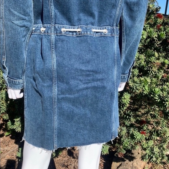 NWT Hudson Button Down Tie Waist Grommet Detail Denim Dress - Picture 10 of 15